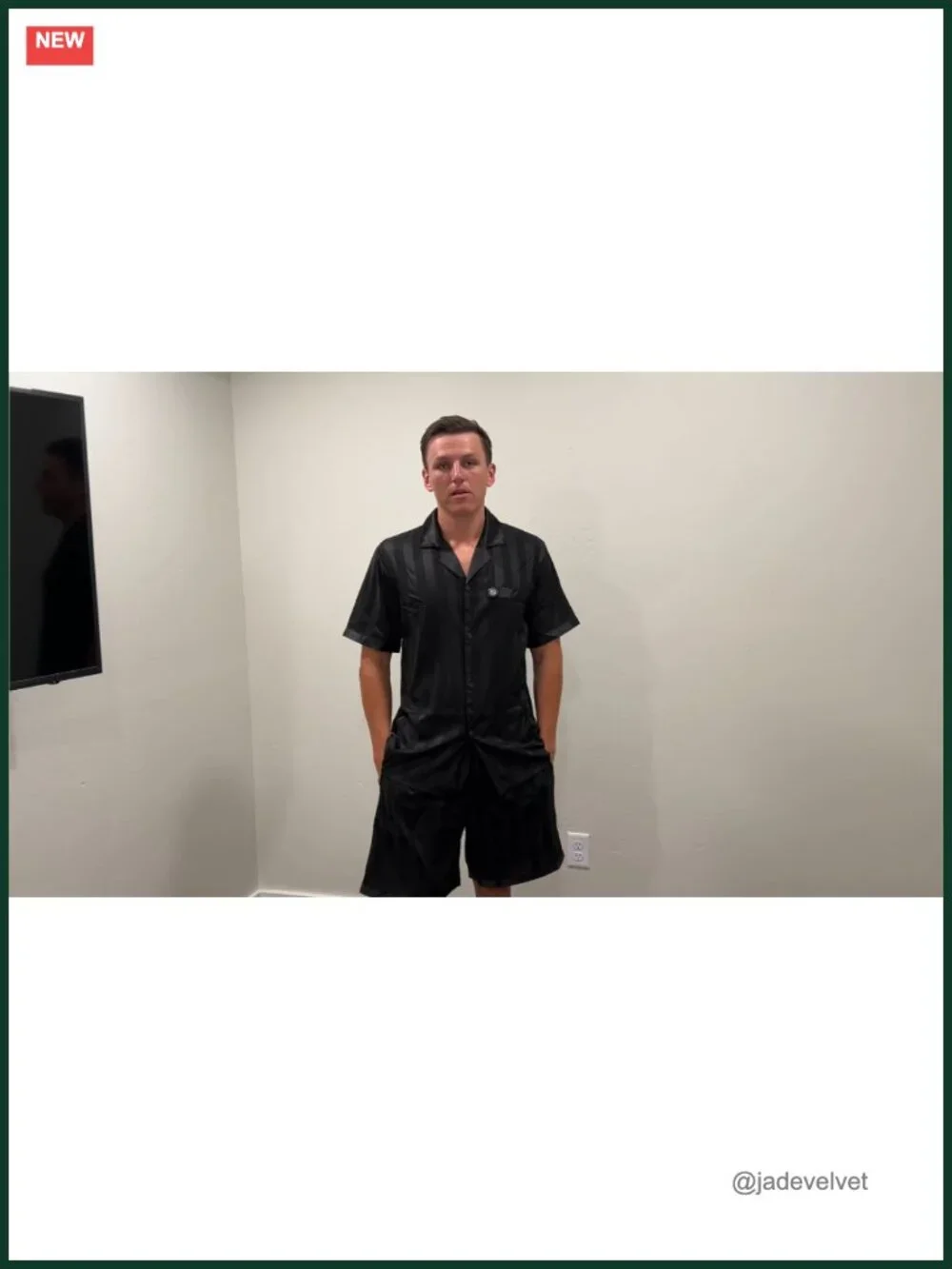 Men's Satin Silk Pajama Set with Pockets Sleepwear Shorts 2-Piece Button Down